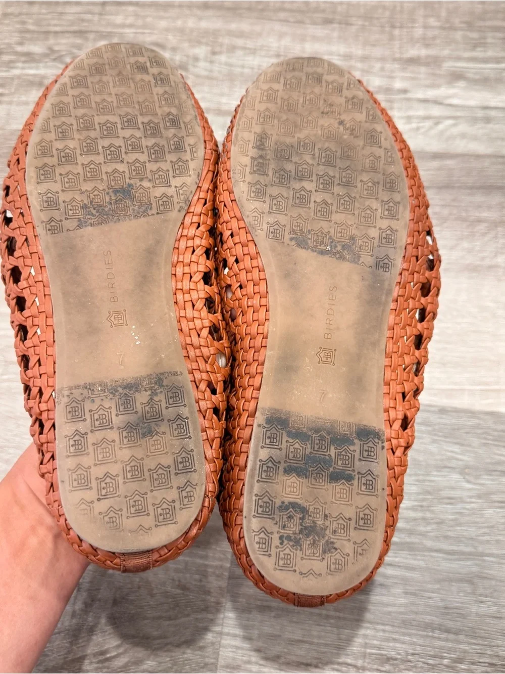 Birdies The Starling Tan Woven Loafers Flat Shoes Women's 7 Comfort Minimalist